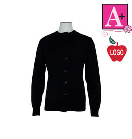 Embroidered Navy Blue Cardigan Sweater #6000-1839