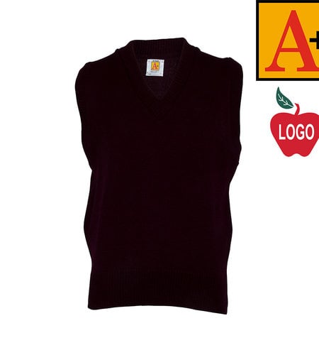 Embroidered Wine Sleeveless Sweater Vest #6600