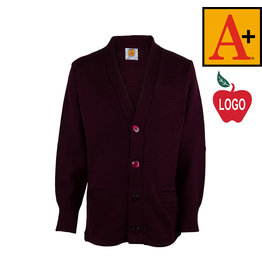 Embroidered Wine Cardigan Sweater #6300-1805