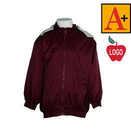 Embroidered Wine Hooded Nylon Jacket #6225-1805