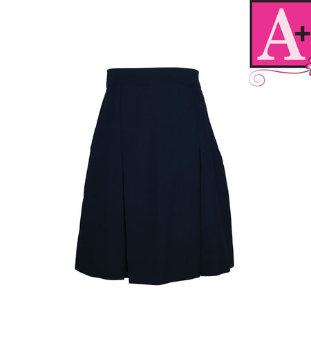 School Apparel Navy Gabardine Extra Length Skirt-1857-Grade 9-12