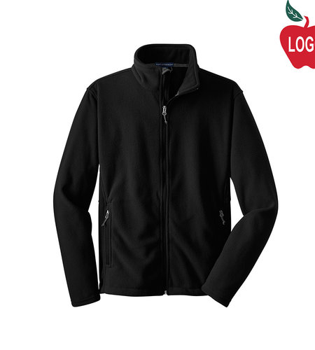 Embroidered Black Full Zip Fleece Jacket #F217