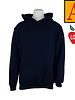 Embroidered Navy Blue Hooded Pullover Sweatshirt #6246-1846-Grade TK-8