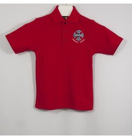 Embroidered Red Short Sleeve Pique Polo #8760-1804