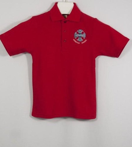 Embroidered Red Short Sleeve Pique Polo #8760-1804