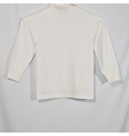 Embroidered White Jersey Knit Turtleneck #8100-1804