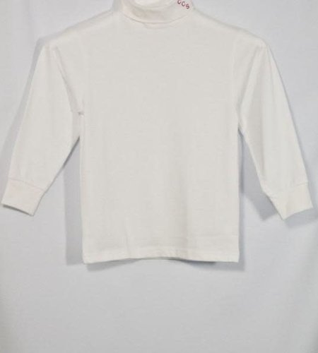 Embroidered White Jersey Knit Turtleneck #8100-1804