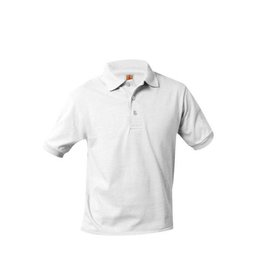 School Apparel White Short Sleeve Jersey Polo #8320-00