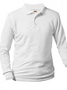 School Apparel White Long Sleeve Interlock Polo #8326-00