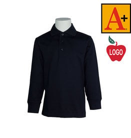 Embroidered Dark Navy Long Sleeve Jersey Polo #8326-1820-Grade PK-8