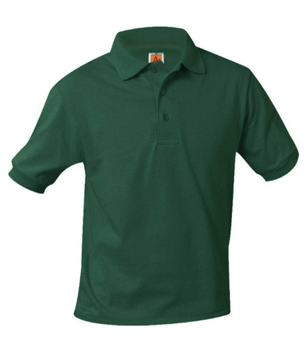 School Apparel Green Short Sleeve Jersey Polo #8320-00