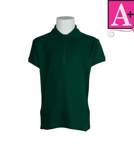 Embroidered Green Short Sleeve Pique Polo #9735-1844