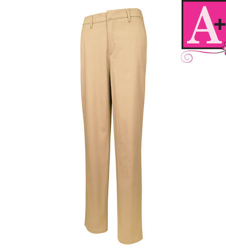 School Apparel Girls Khaki Modern Fit Flat Front Pant #7895