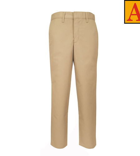 School Apparel Boys Khaki Plain Front Stretch Pant #7893