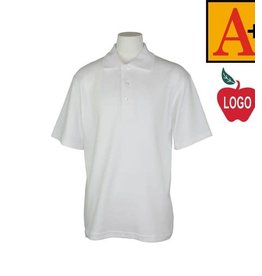 Embroidered White Short Sleeve Interlock Polo #8432-1825