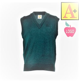 Embroidered Green Sleeveless Sweater Vest #6600