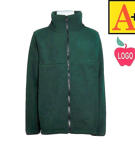 Embroidered Green Fleece Full Zip Jacket #6202-1839-Grade 6-8