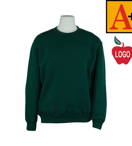 Embroidered Green Crew Sweatshirt #6254