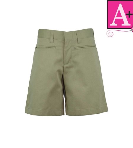 School Apparel Khaki Plain Front Walk Shorts #7362R