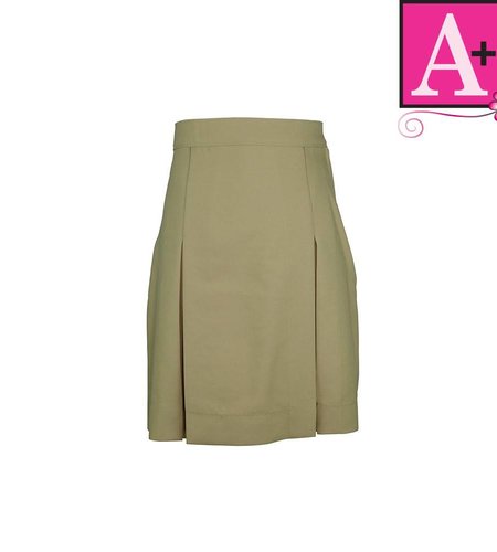 School Apparel Khaki Gabardine 4-pleat Skirt #1034PS