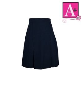 School Apparel Navy Gabardine 4-pleat skirt #1034PS