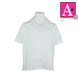 School Apparel A+ White Short Sleeve Pointed Collar Blouse #9480