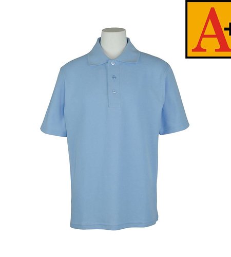 School Apparel Light Blue Short Sleeve Pique Polo #8760-00