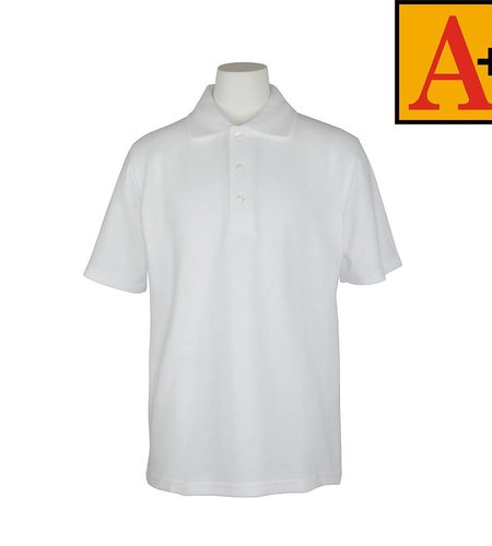 School Apparel White Short Sleeve Pique Polo #8760