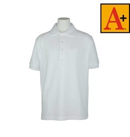 School Apparel White Short Sleeve Pique Polo #8761-00