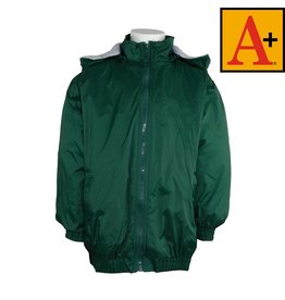 School Apparel Green Nylon Hooded Jacket #6225