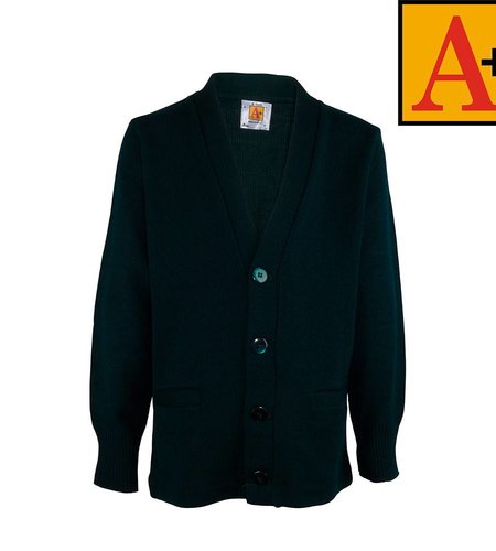 School Apparel Green Cardigan Sweater #6300-00