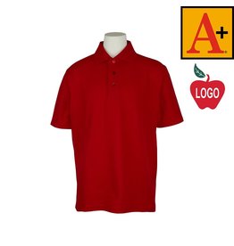 Embroidered Red Short Sleeve Pique Polo #8760-1803