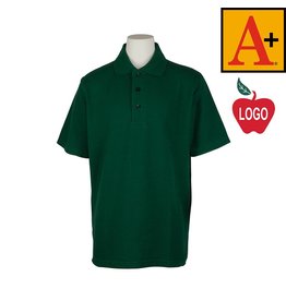 Embroidered Green Short Sleeve Pique Polo #8760-1819-Grade K-8