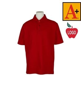 School Apparel A+ Red Short Sleeve Pique Polo #8760