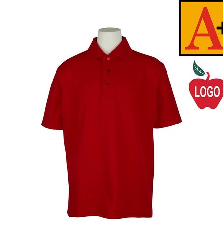 Embroidered Red Short Sleeve Pique Polo #8760-1820-Grade PK-8