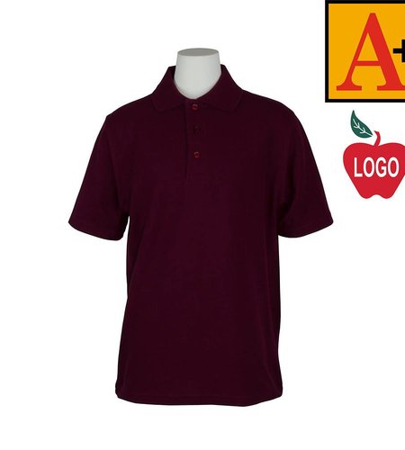 Embroidered Wine Short Sleeve Pique Polo #8760-1828-Grade K-8