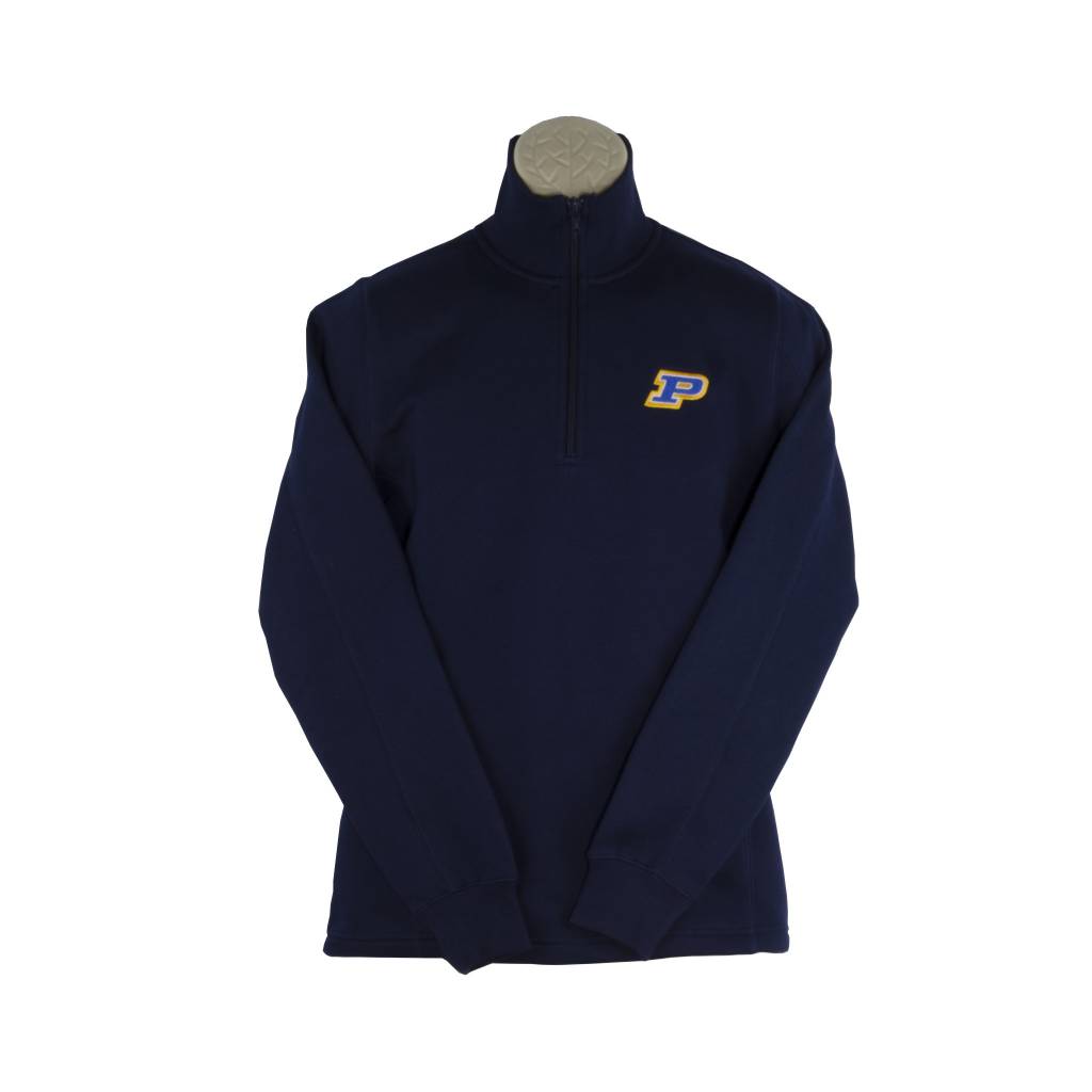 navy blue half zip sweatshirt