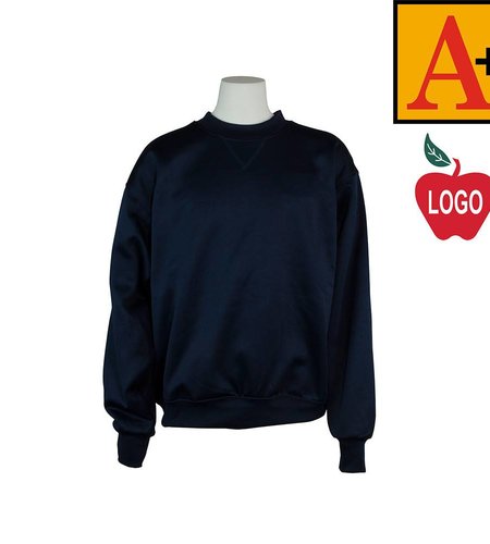 Embroidered Navy Blue Crew-neck Sweatshirt #6130