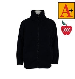 Embroidered Navy Blue Full Zip Fleece Jacket #6202-1820 Grade PK-8