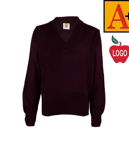 Embroidered Wine Pullover Sweater #6500-1840