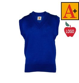 Embroidered Mayfair Blue Sleeveless Sweater Vest #6600