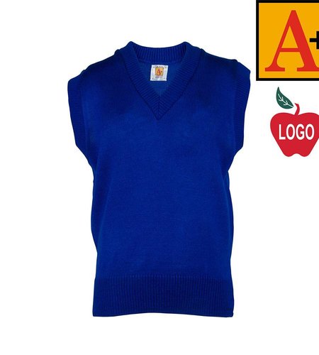 Embroidered Mayfair Blue Sleeveless Sweater Vest #6600