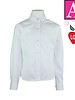 Embroidered White Long Sleeve Oxford Blouse #9587