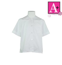 School Apparel White Short Sleeve Peter Pan Blouse #9380