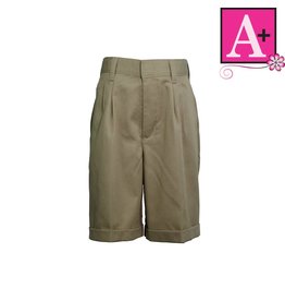 School Apparel Khaki Pleated Walk Shorts #7308