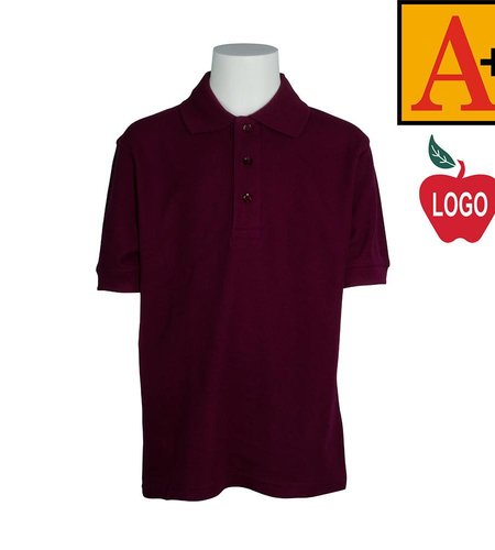 Embroidered Wine Short Sleeve Pique Polo #8761-1815