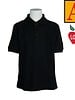 Embroidered Black Short Sleeve Pique Polo #8761-1815