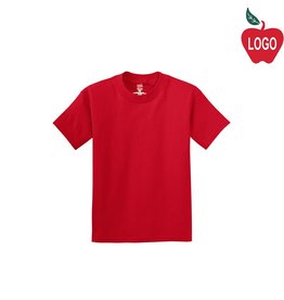 Embroidered Red Short Sleeve Tee #5450-1854