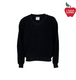 Embroidered Navy Blue V-Neck Microfleece Jacket #1003-1806-Grade K-5