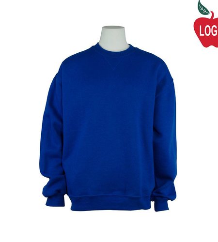 Embroidered Royal Blue Crew-neck Sweatshirt #998